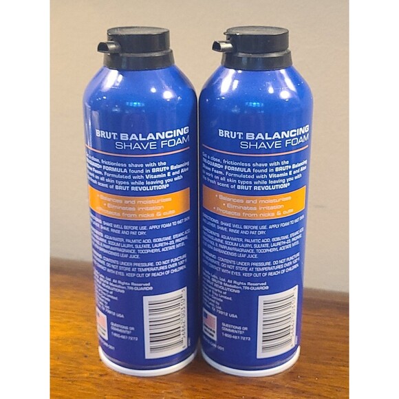(2) Brut Tri Guard Formula Balancing Shave Foam Aloe Vitamin E 9.5 oz Revolution - Picture 6 of 9